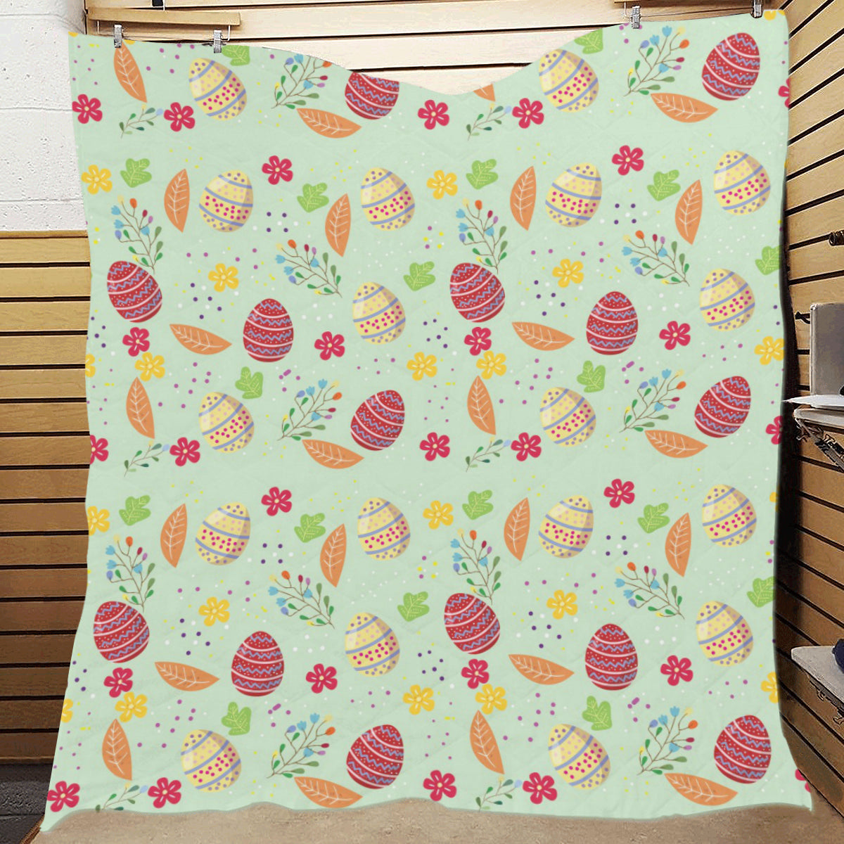 Easter Eggs Pattern Print Design RB07 Premium Quilt