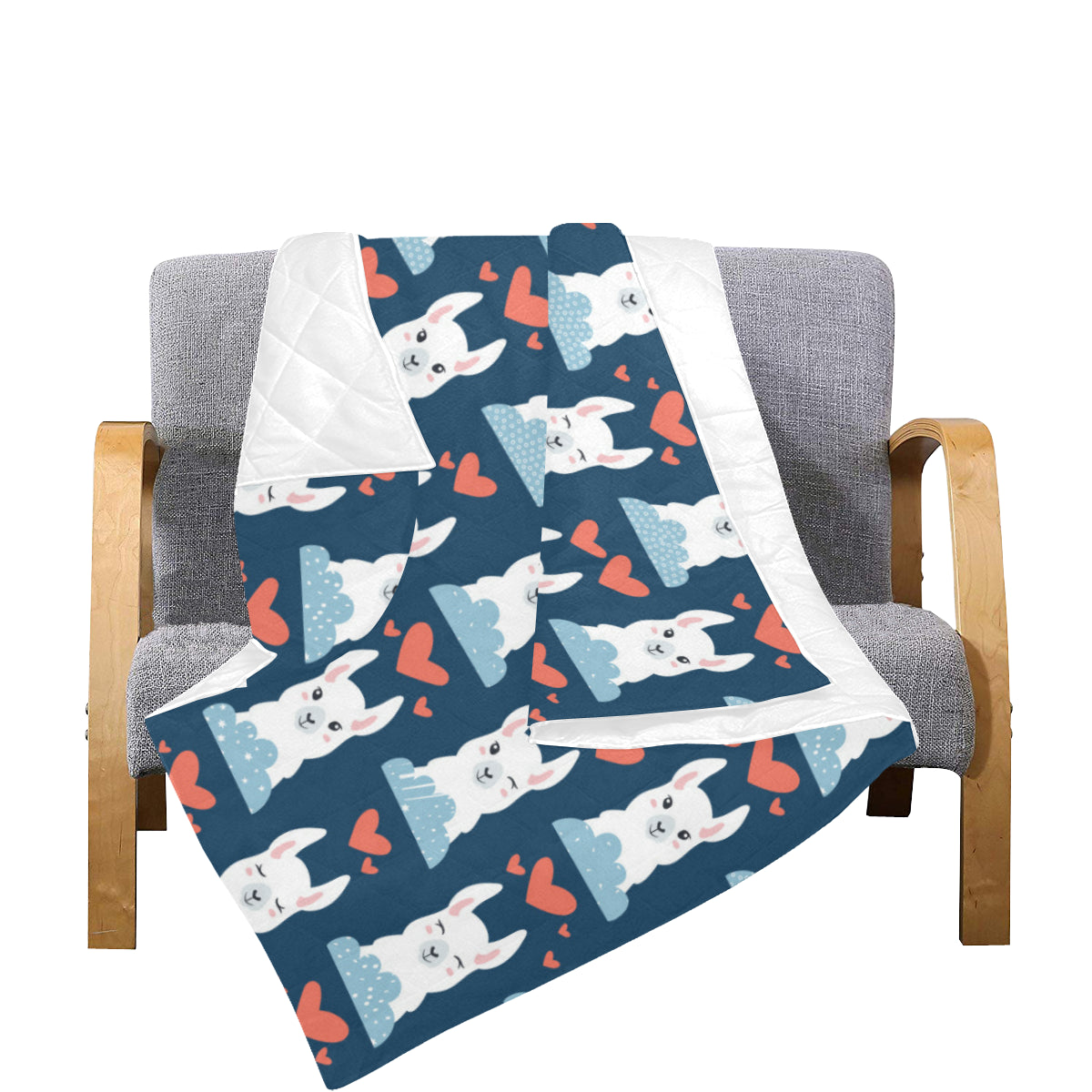 Alpaca Love Pattern Print Design 05 Premium Quilt