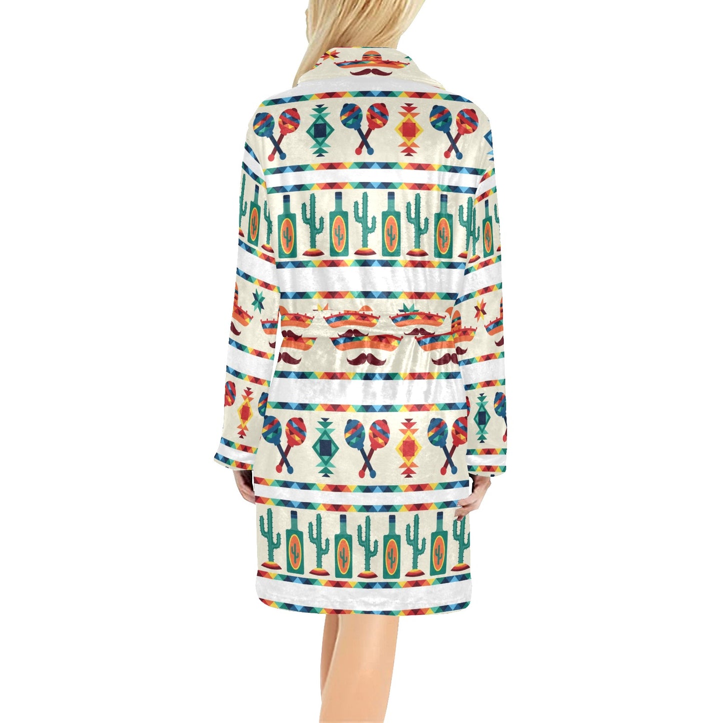 Maracas Mexican Pattern Print Design 01 Women's Fleece Robe