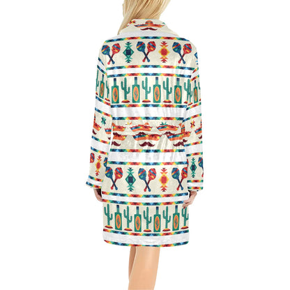 Maracas Mexican Pattern Print Design 01 Women's Fleece Robe