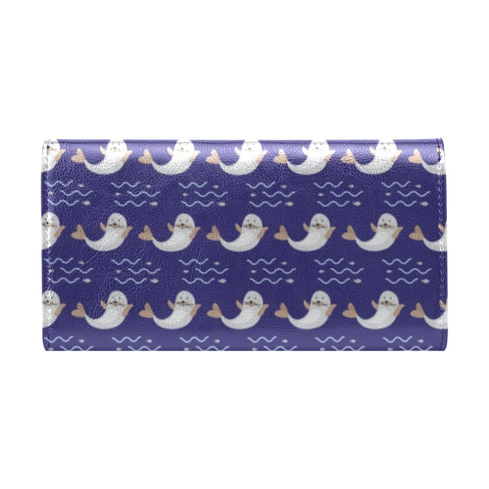 Sea Lion Print Design LKS404 Women's Trifold Wallet