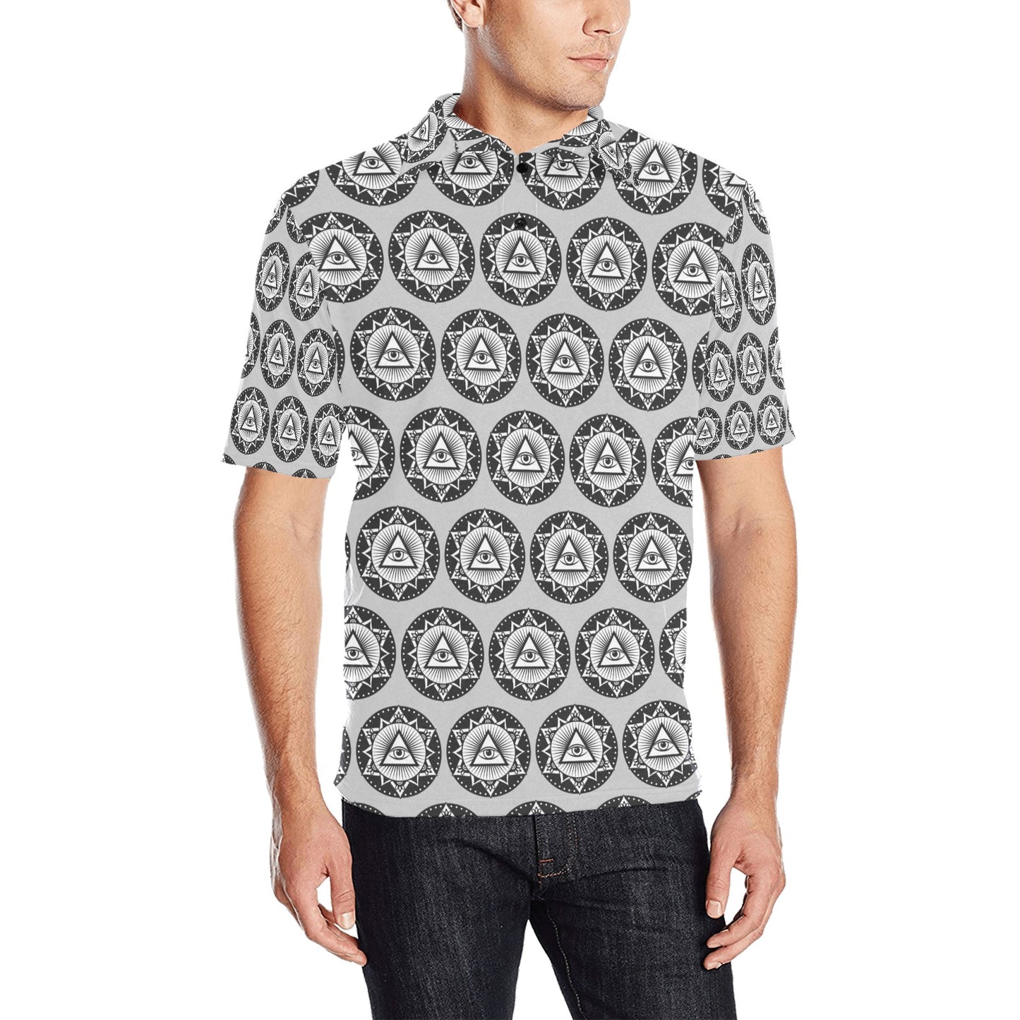 Third Eye Print Design LKS301 Men Polo Shirt
