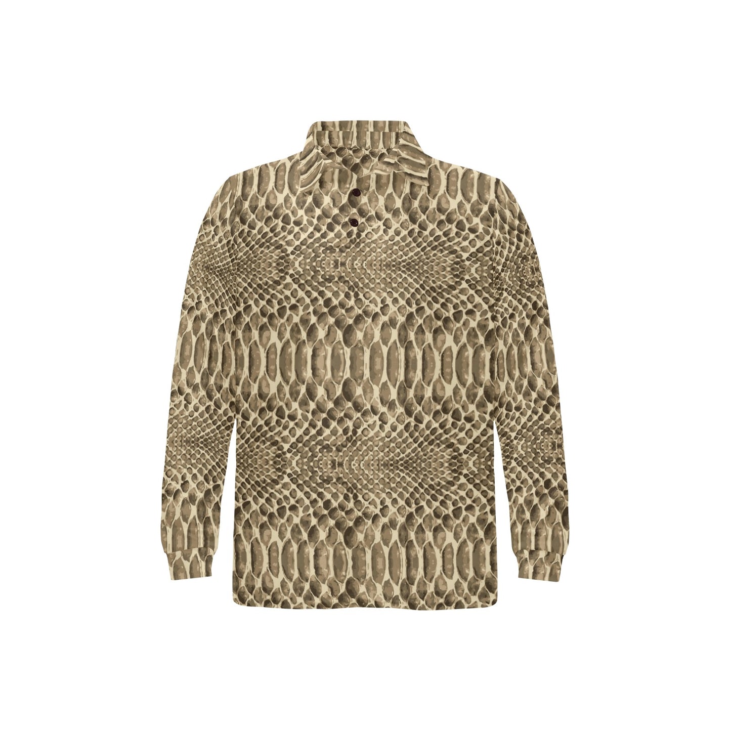 Python Pattern Print Design A02 Long Sleeve Polo Shirt For Men's