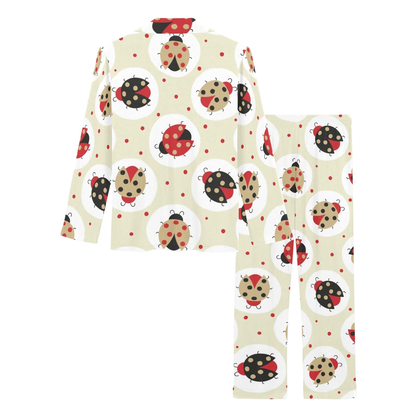 Ladybug Pattern Print Design 03 Women's Long Pajama Set