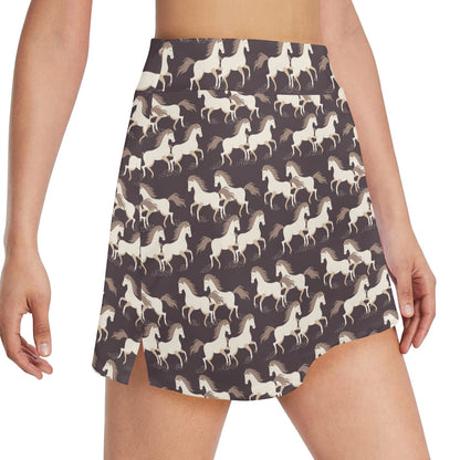 Horse Print Design LKS304 17" Golf & Pickleball Skort with Pockets
