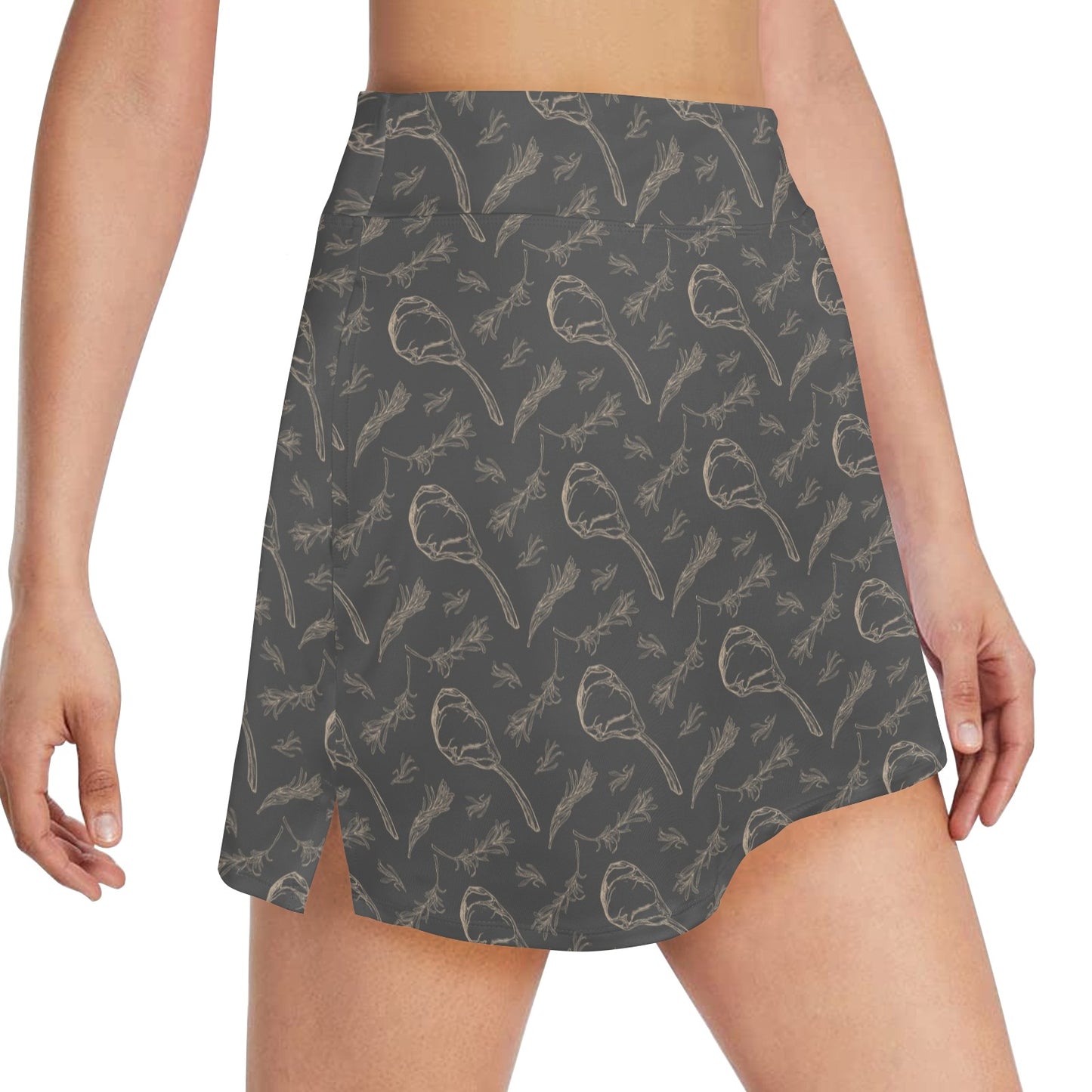 Steak Print Design LKS302 17" Golf & Pickleball Skort with Pockets