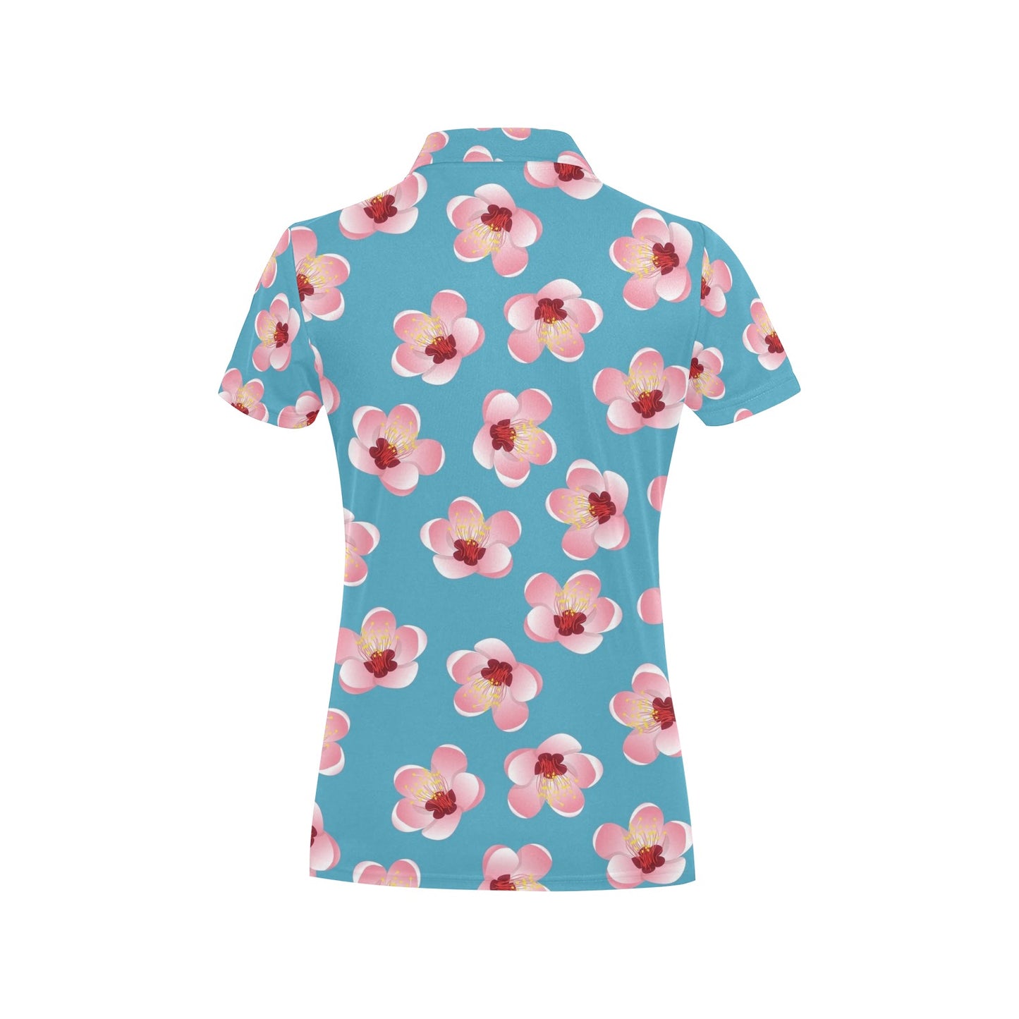 Cherry Blossom Pattern Print Design CB09 Women's Polo Shirt
