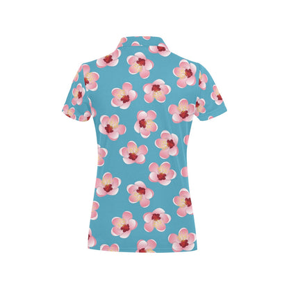 Cherry Blossom Pattern Print Design CB09 Women's Polo Shirt