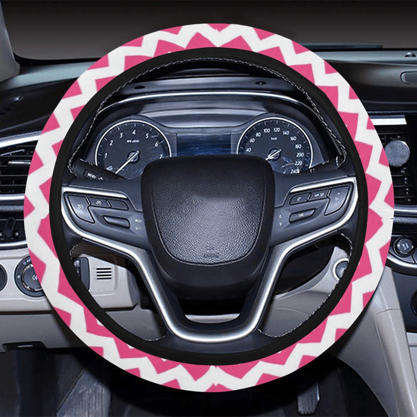 Chevron Print Design LKS402 Steering Wheel Cover with Elastic Edge