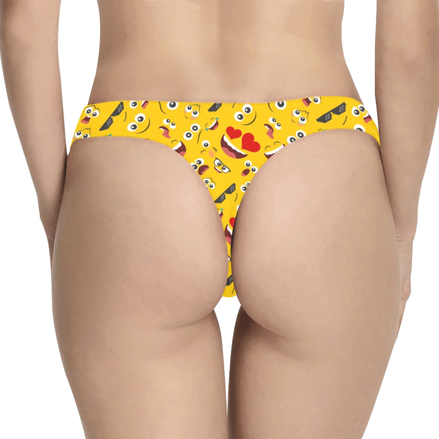 Emoji Face Print Pattern Women's Thongs