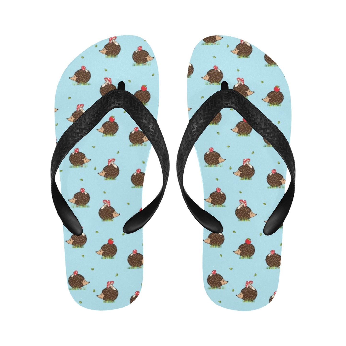 Hedgehog Print Design LKS402 Flip Flops