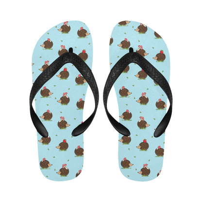 Hedgehog Print Design LKS402 Flip Flops