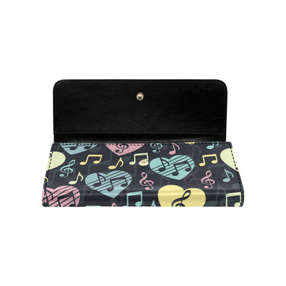 Music note Pattern Print Design A03 Women's Trifold Wallet