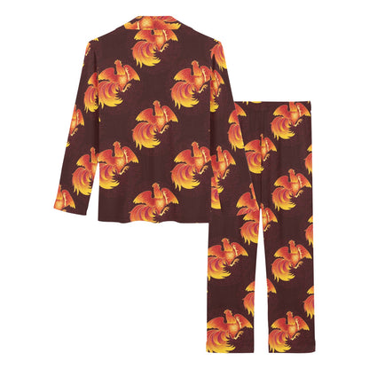 Rooster Pattern Print Design A04 Women's Long Pajama Set