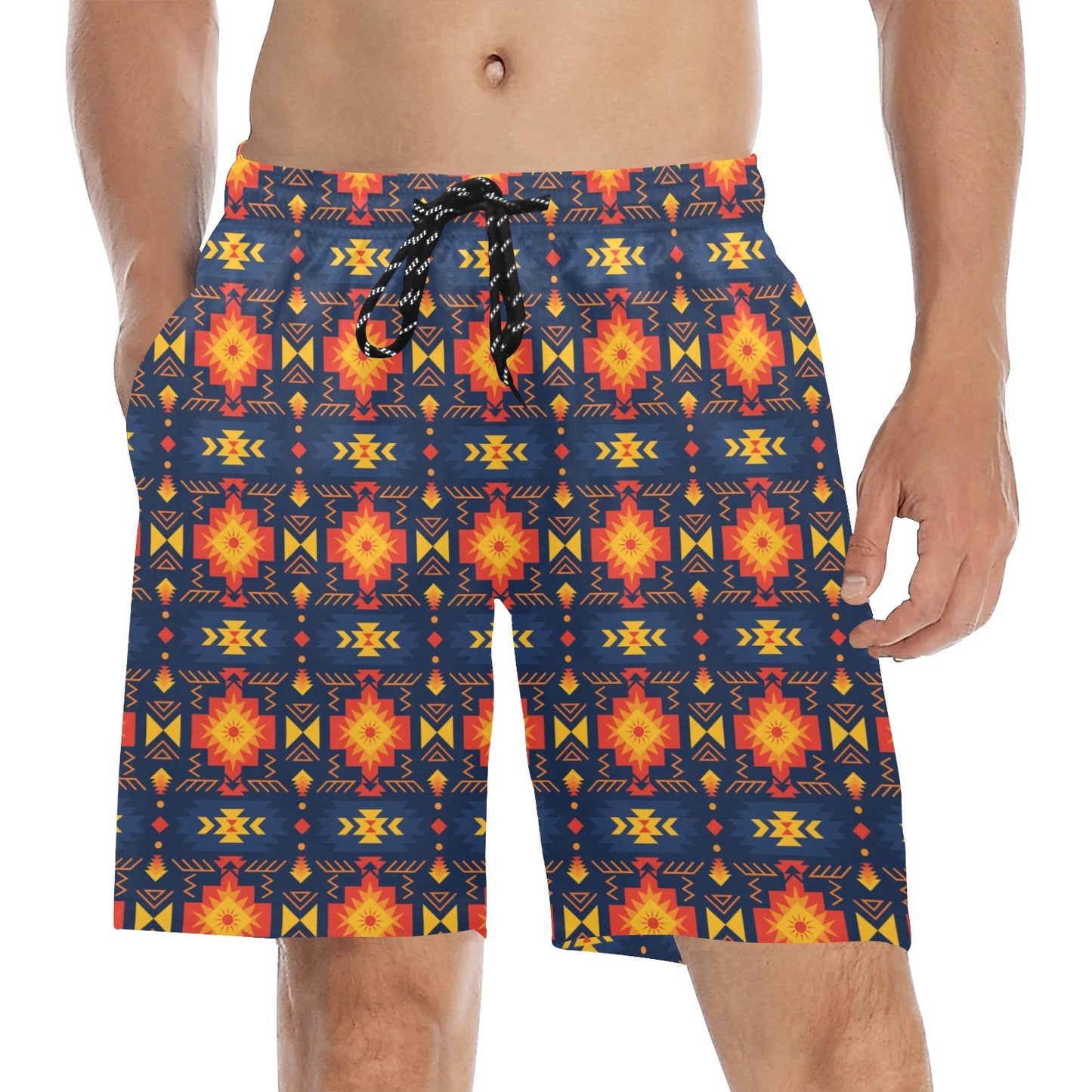 Southwest Pattern Print Design LKS307 Men's Swim Trunks Beach Shorts