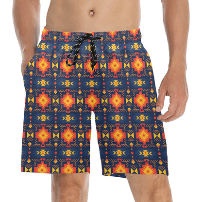 Southwest Pattern Print Design LKS307 Men's Swim Trunks Beach Shorts