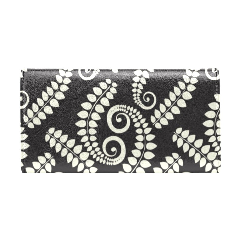 Fern Leave Print Pattern Women's Trifold Wallet