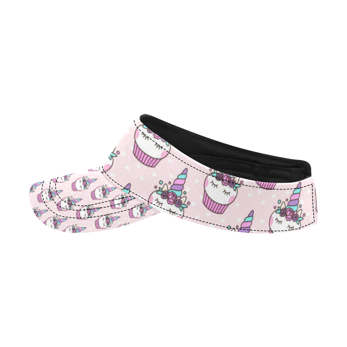 Cupcakes Unicorn Print Pattern Unisex Sun Visor