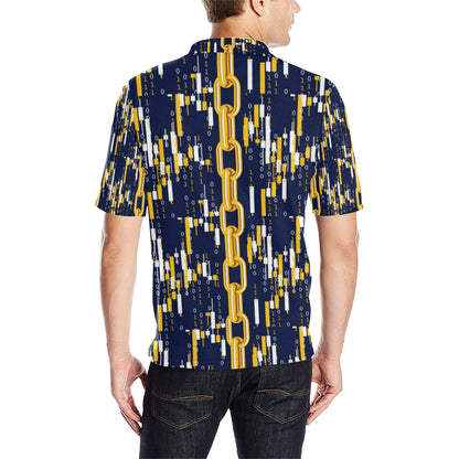 Cryptocurrency Chain Pattern Print Design 03 Men Polo Shirt