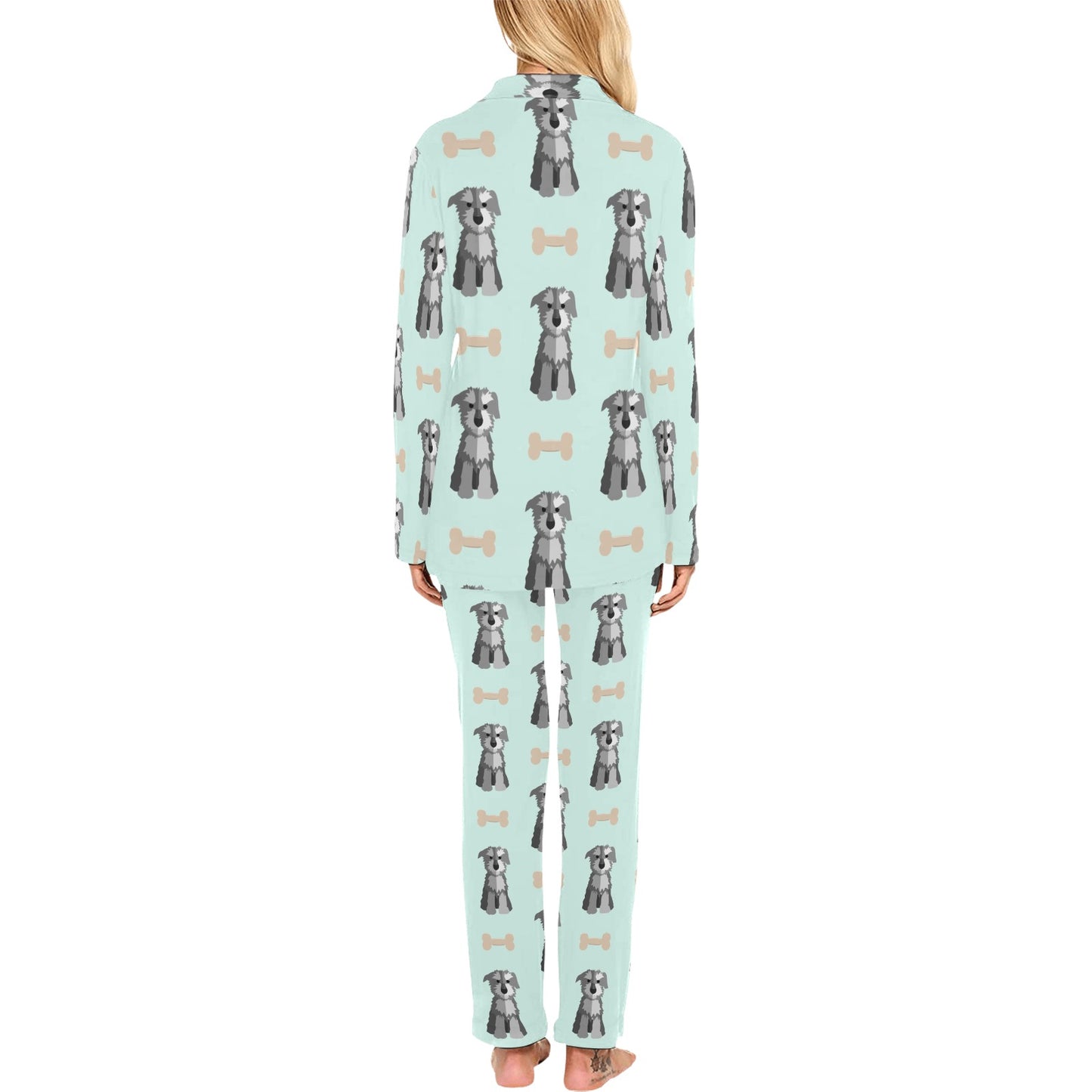 Schnauzers Pattern Print Design A03 Women's Long Pajama Set