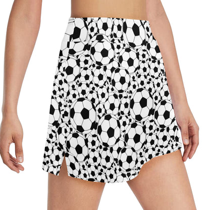 Soccer Ball Print Design LKS301 17" Golf & Pickleball Skort with Pockets