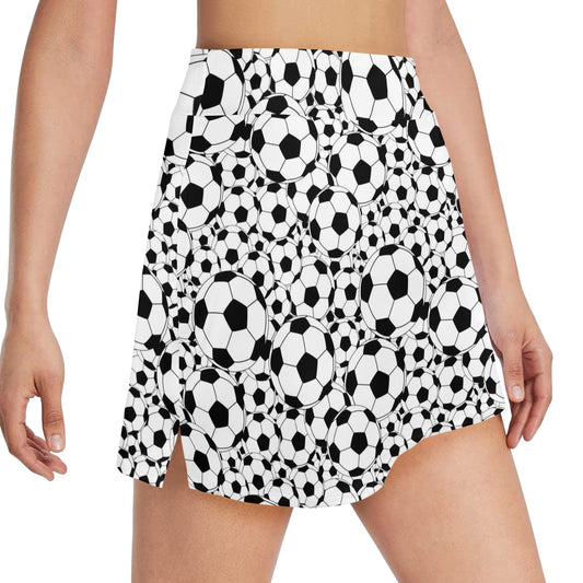 Soccer Ball Print Design LKS301 17" Golf & Pickleball Skort with Pockets