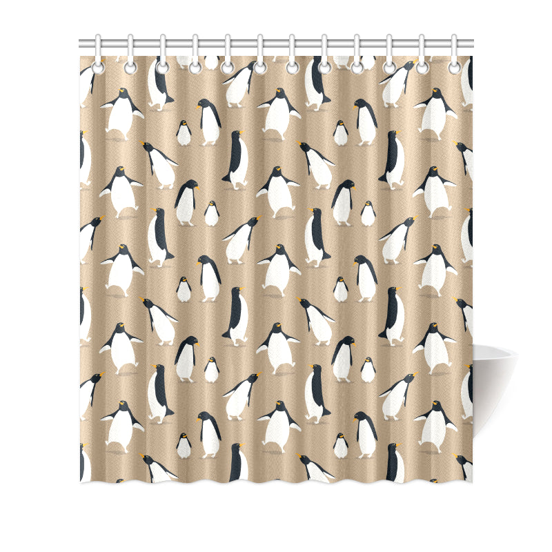 Penguin Pattern Print Design A01 Shower Curtain