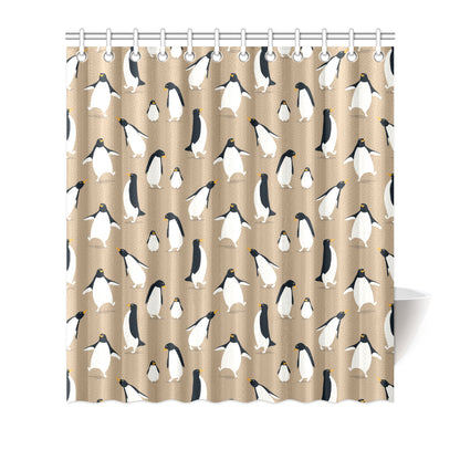 Penguin Pattern Print Design A01 Shower Curtain
