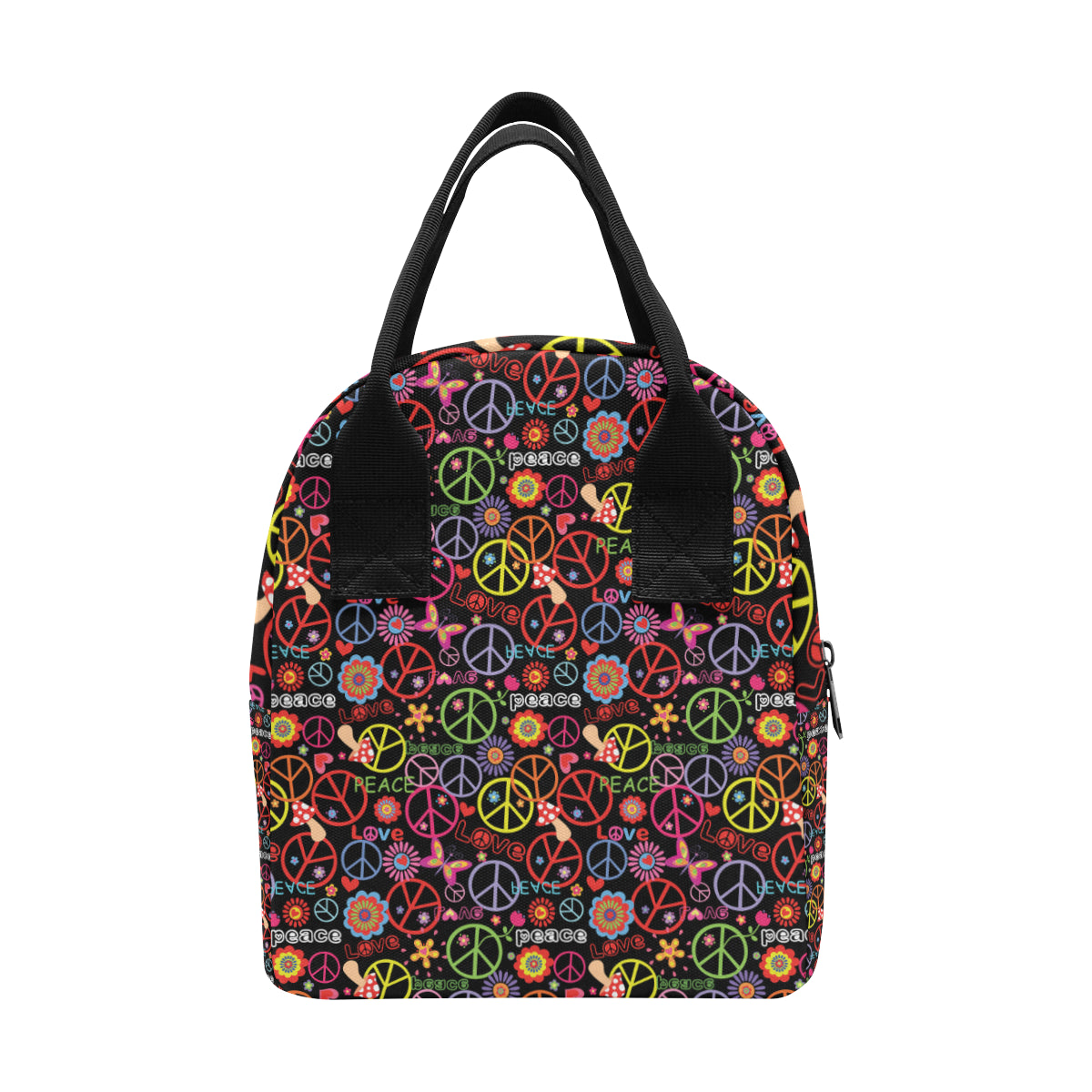 Peace Sign Colorful Design Print Insulated Lunch Bag