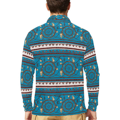 Dream catcher aztec Long Sleeve Polo Shirt For Men's