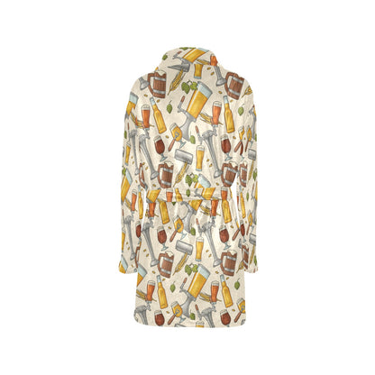 Beer Pattern Print Design 05 Women's Fleece Robe