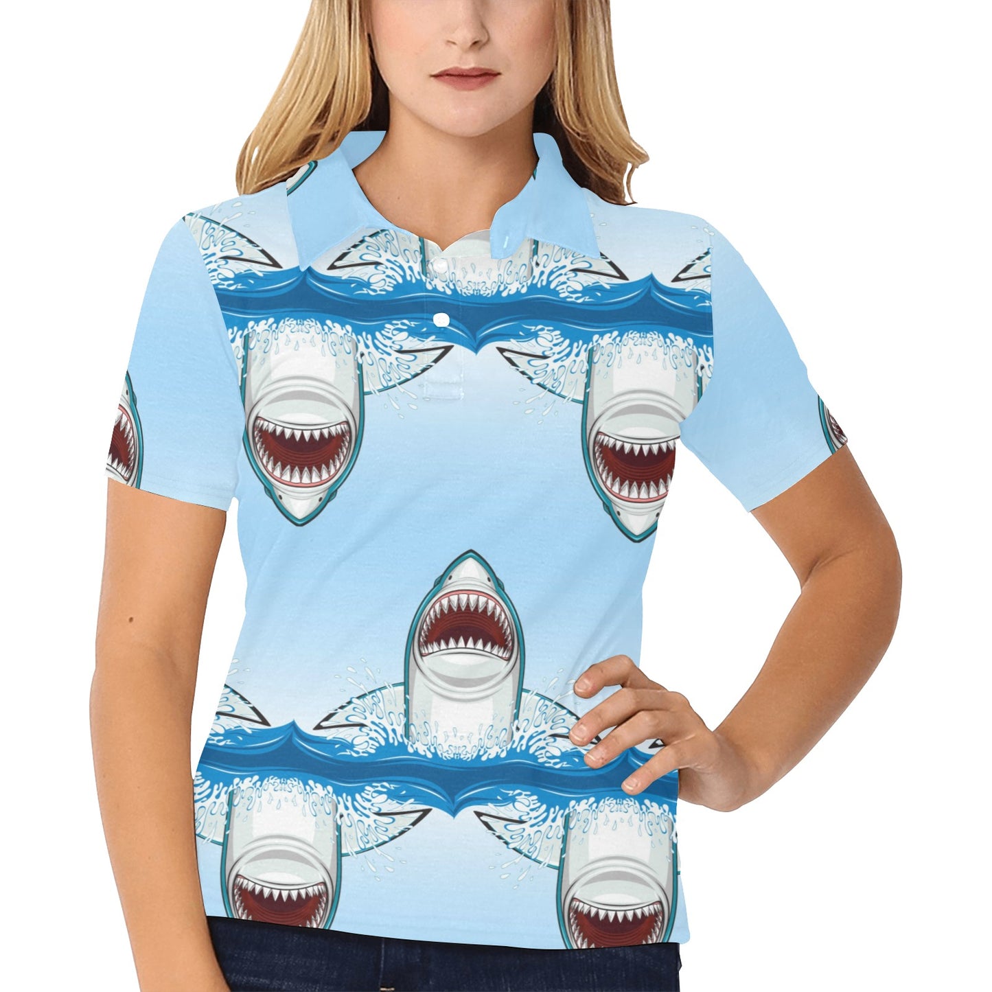 Shark Bite Women's Polo Shirt