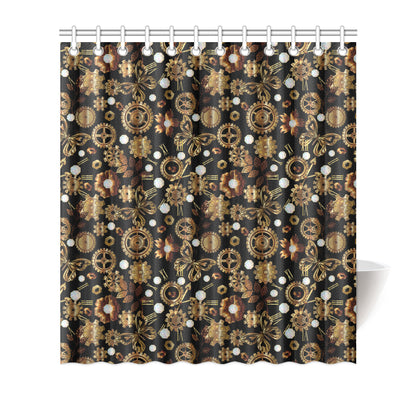 Steampunk Butterfly Design Themed Print Shower Curtain