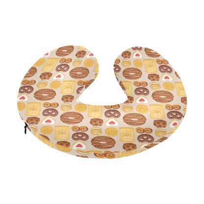 Cookie Pattern Print Design 02 U-Shaped Travel Neck Pillow