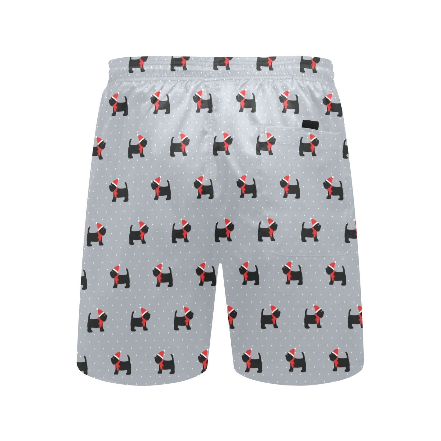 Scottish Christmas Themed Terriers Print Design LKS3018 Men's Swim Trunks Beach Shorts