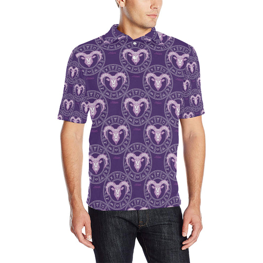 Aries Zodiac Pattern Print Design 02 Men Polo Shirt