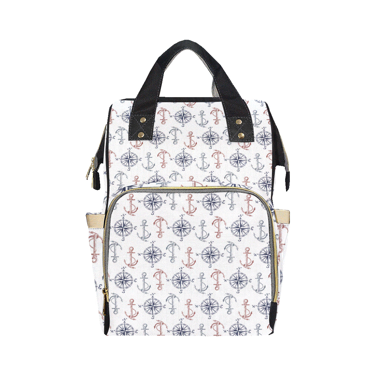 Anchor Pattern Print Design 06 Diaper Bag Backpack