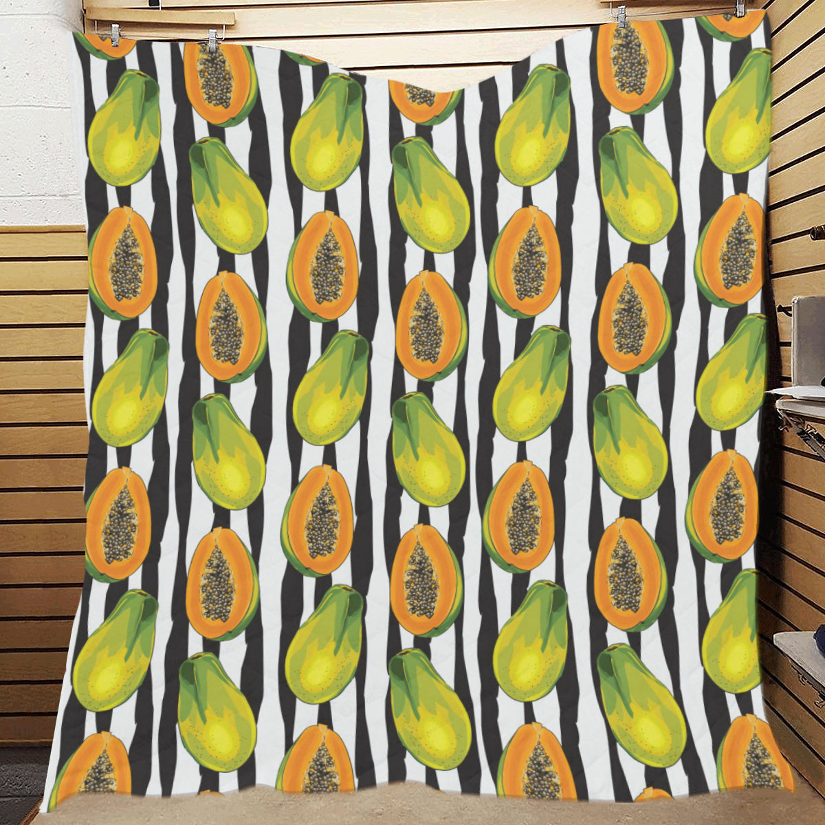 Papaya Pattern Print Design PP01 Premium Quilt