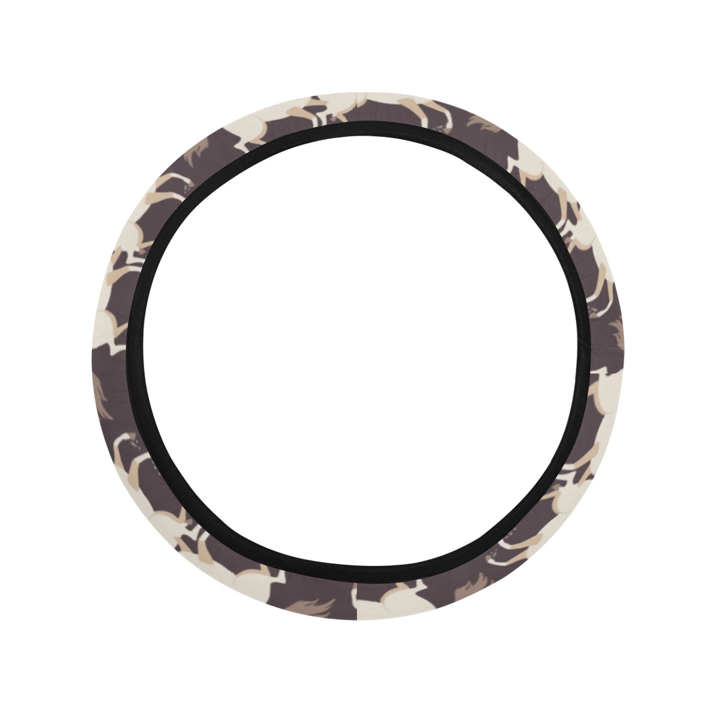 Horse Print Design LKS304 Steering Wheel Cover with Elastic Edge