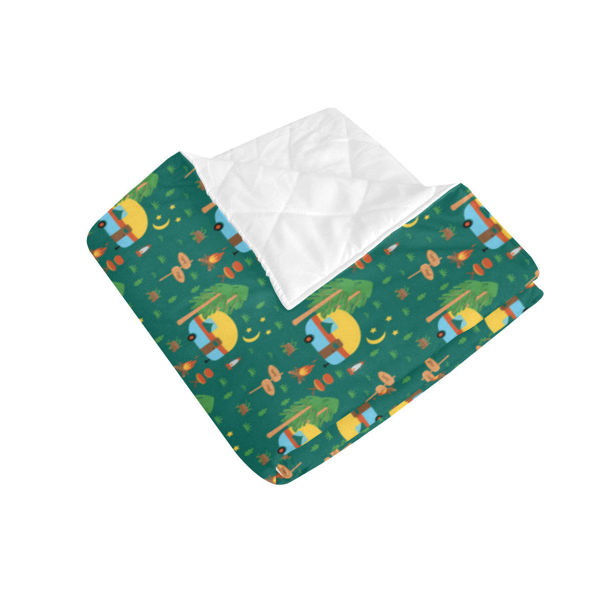 Camping Camper Pattern Print Design 06 Premium Quilt