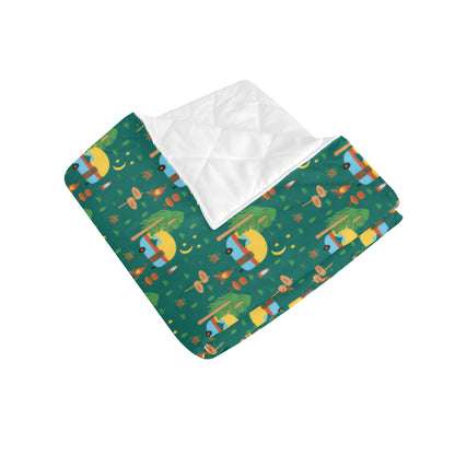 Camping Camper Pattern Print Design 06 Premium Quilt