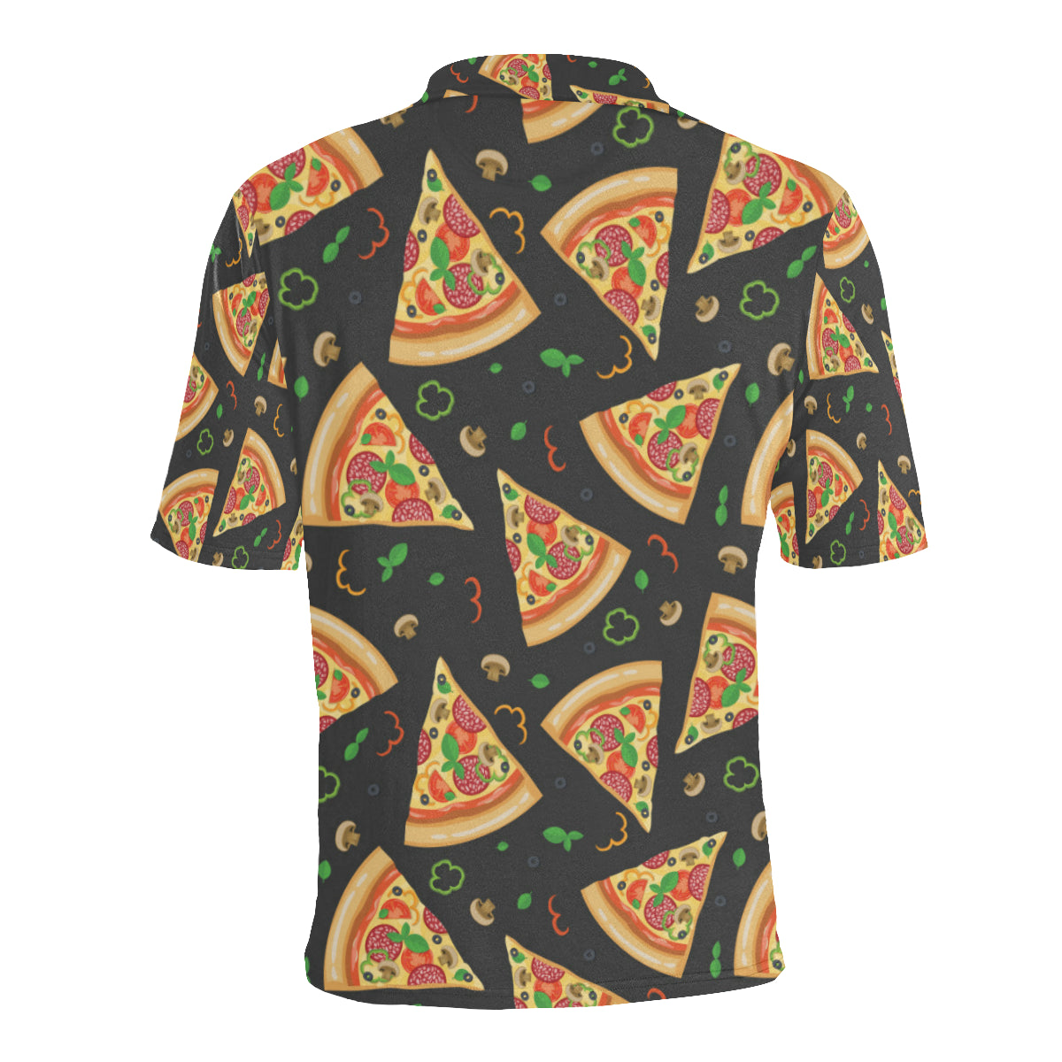 Pizza Pattern Print Design A02 Men Polo Shirt