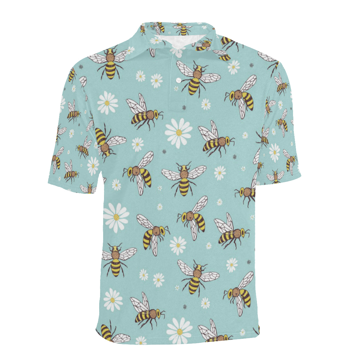 Bee Pattern Print Design BEE010 Men Polo Shirt