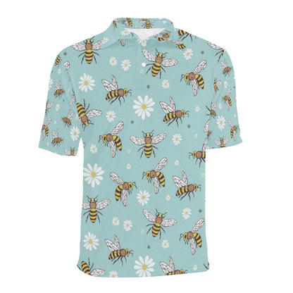 Bee Pattern Print Design BEE010 Men Polo Shirt