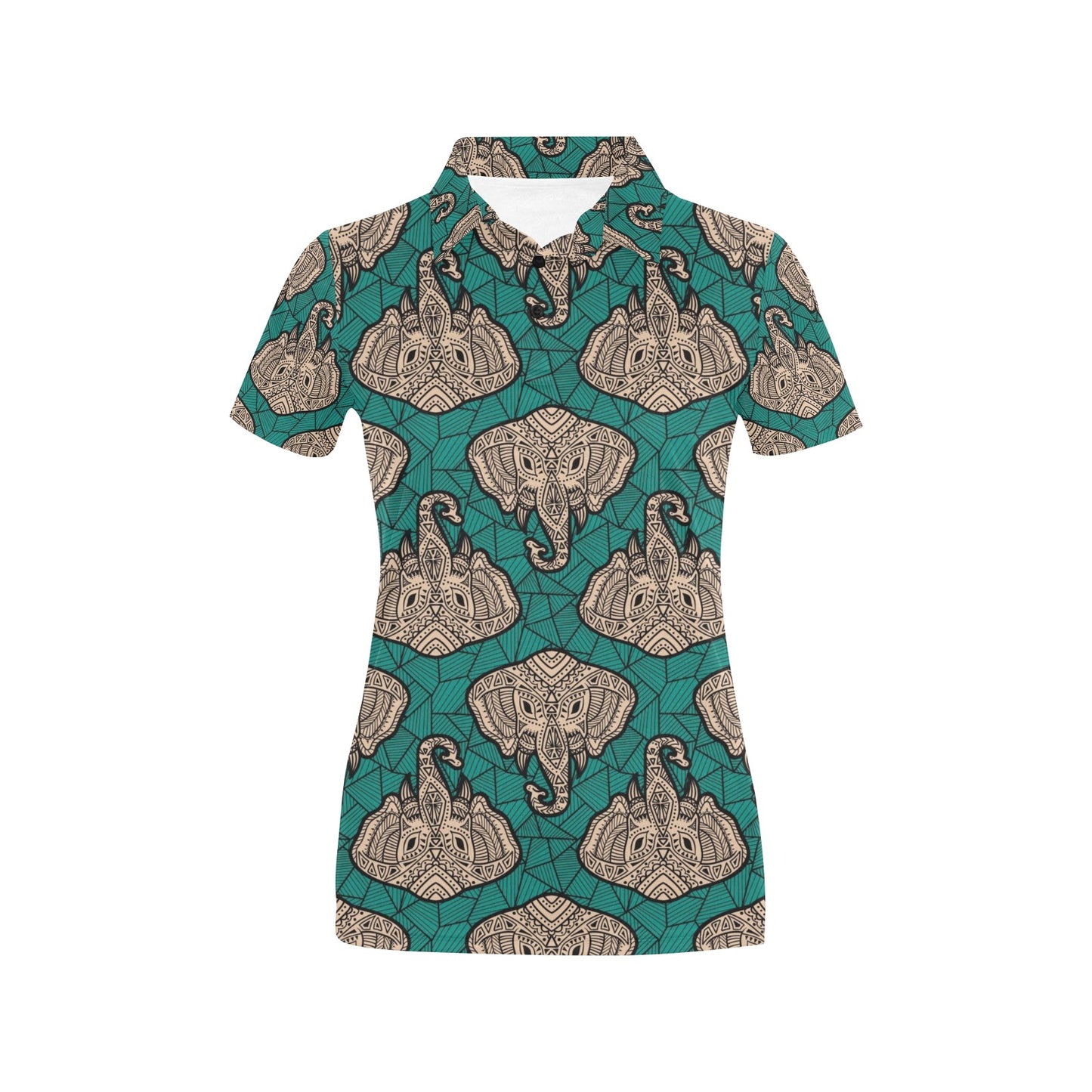 Boho Head Elephant Women's Polo Shirt