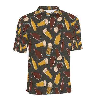 Beer Pattern Print Design 03 Men Polo Shirt
