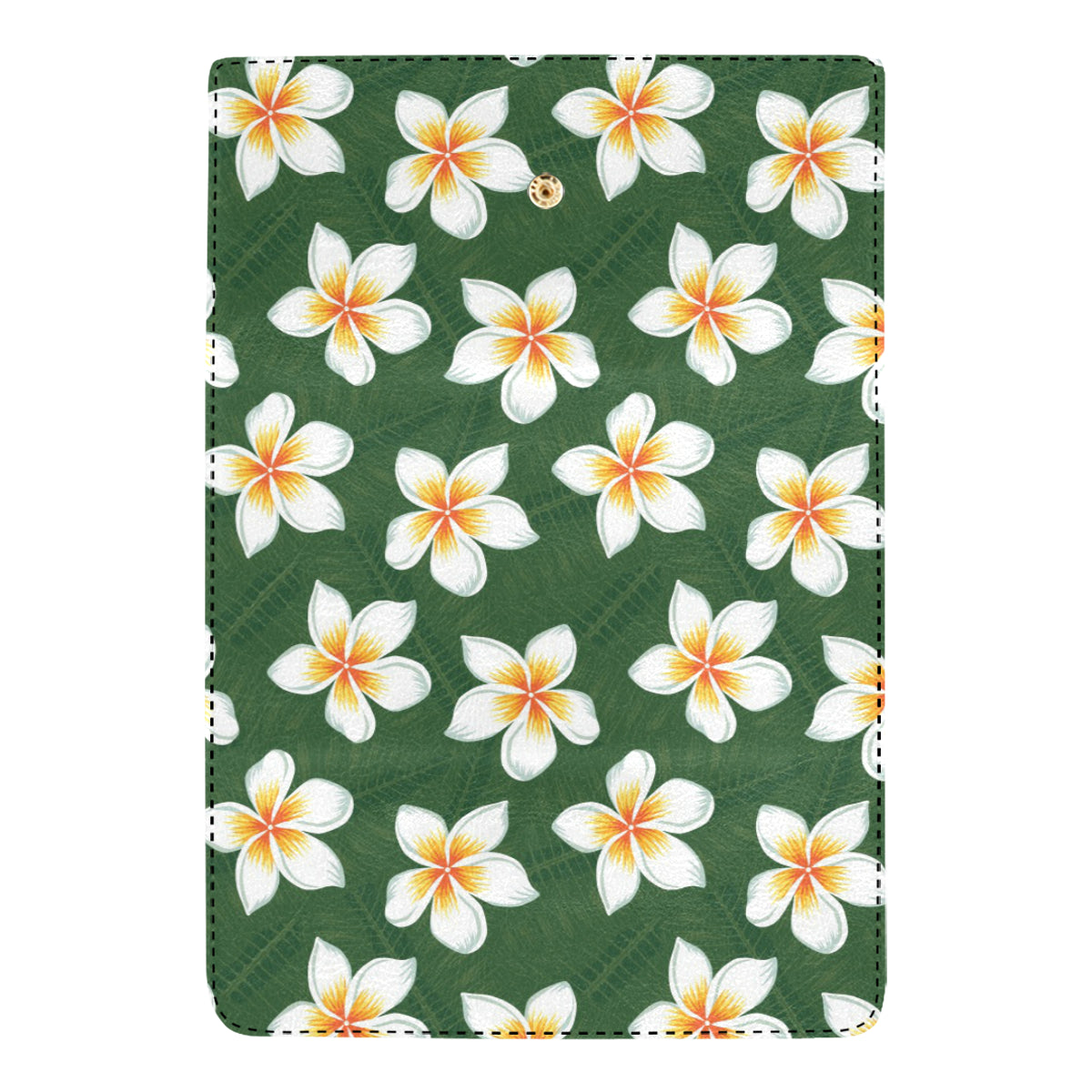 White Plumeria Pattern Print Design PM020 Women's Trifold Wallet
