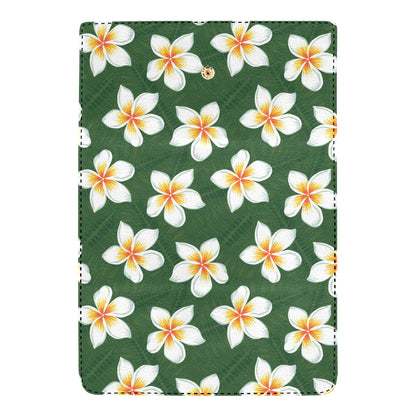 White Plumeria Pattern Print Design PM020 Women's Trifold Wallet