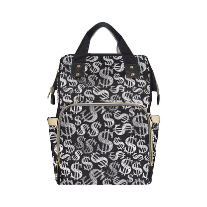 Money Pattern Print Design 02 Diaper Bag Backpack