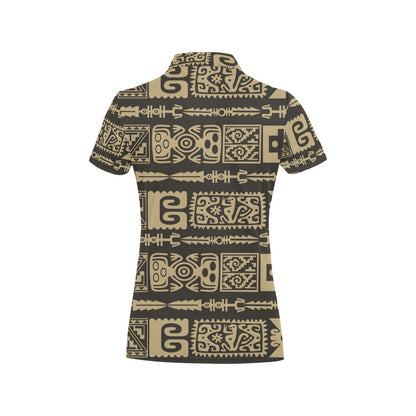 Mayan Pattern Print Design 03 Women's Polo Shirt